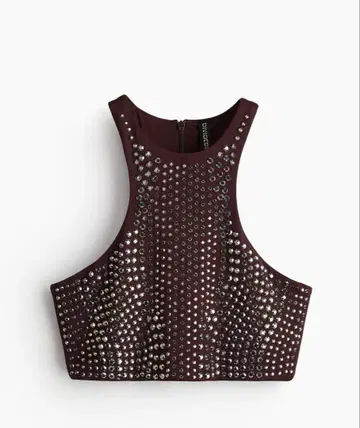 H&M 스터드 크롭 상의