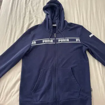 PUMA 네이비 풀 집업 후드티