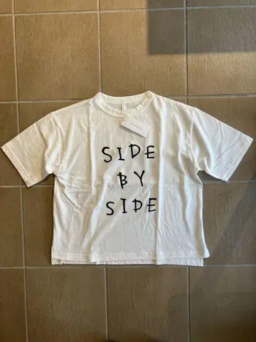 블리스번치 라피 천축 SIDE BY SIDE 프린트 와이드 T셔츠 오프