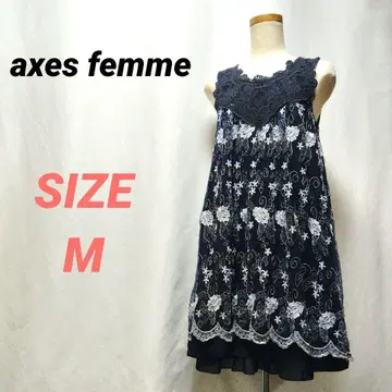 axes femme 엑시즈팜 꽃무늬 자수 원피스 슬리브리스 M