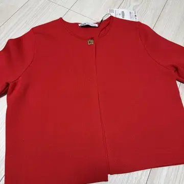 ZARA 반팔 가디건 L 사이즈 빨간색