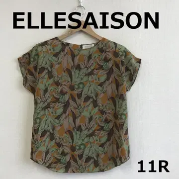 C0807A11 [ ELLESAISON ] 프렌치 소매 올 패턴 블라우스