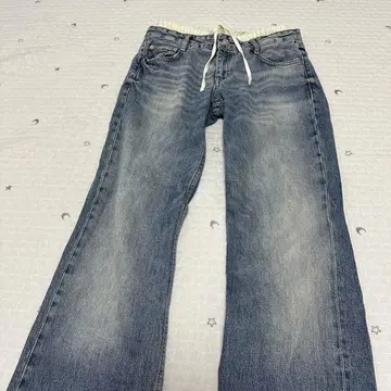 ZARA TRF WID LEG 대비 미드 라이즈 데님 팬츠