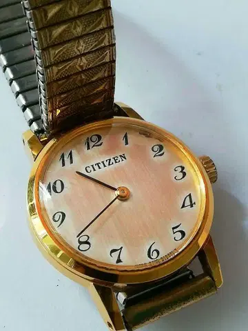 CITIZEN 골드 수동 와인딩 아날로그 시계