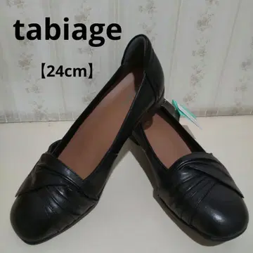 미사용 새상품 [tabiage] 블랙 신발 24cm 소가죽