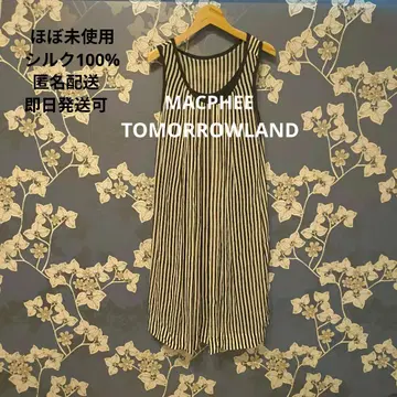 MAGPHEE TOMORROWLAND 실크 스트라이프 슬리브리스 원피스