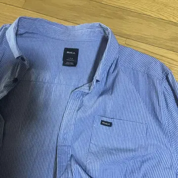 RVCA 반팔 셔츠 블루 화이트 스트라이프
