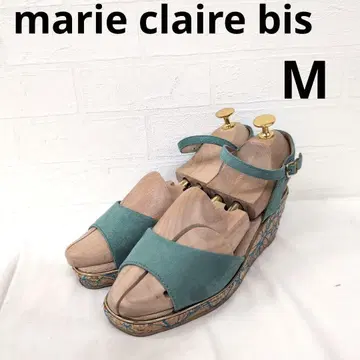 244 marie claire bis 청록색 웨지솔 샌들 M