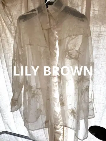LILY BROWN 베이지 시스루 셔츠 ONE SIZE