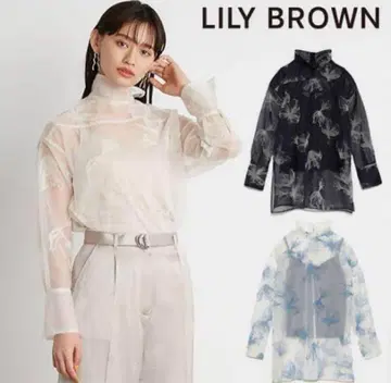 LILY BROWN 베이지 시스루 셔츠 ONE SIZE
