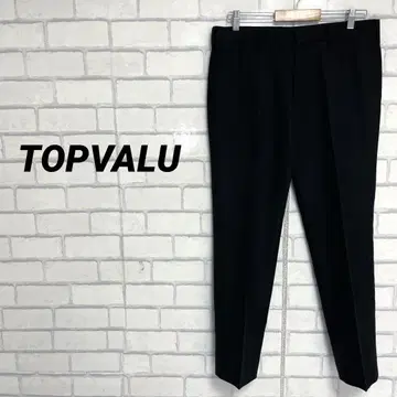 TOPVALU 탑밸류 센터 프레스 슬랙스 팬츠 블랙