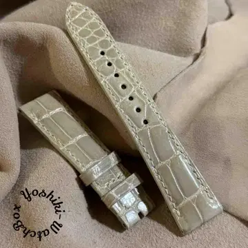 cro-1919 크로커다일 시계 벨트 글로스 마감 베이지 러그 폭 21