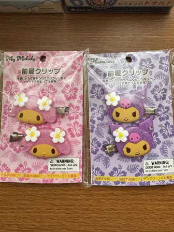 My Melody & Kuromi 글리터 앞머리 클립 2개 세트