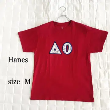 Hanes 헤인즈 빨간색 T셔츠 M 사이즈 삼각형 둥근 디자인
