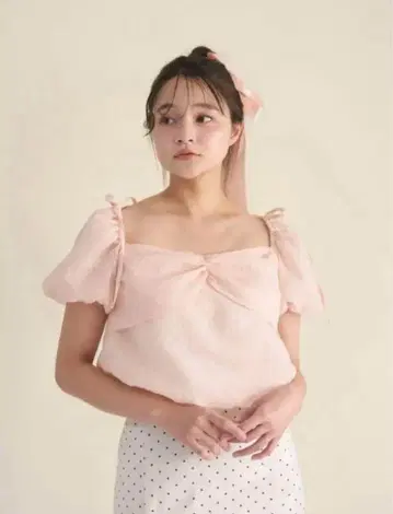 muguet jacquard ribbon blouse