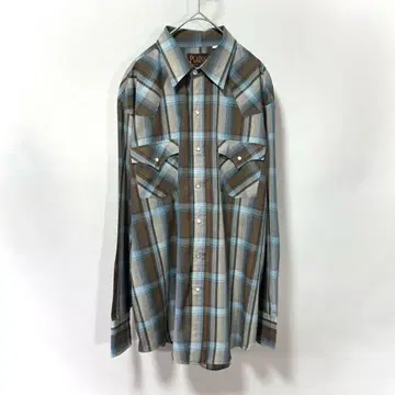 WesternShirt 웨스턴 셔츠 긴팔 체크 블루 계열 멀티 컬러