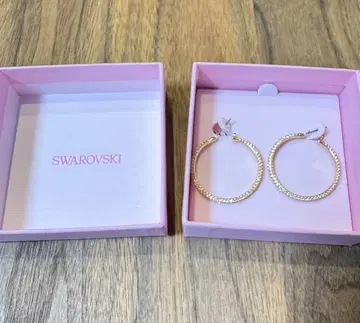 [ 25일까지 ] SWAROVSKI stone 후프 귀걸이 로즈 골드