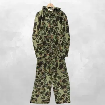 써모킹 빈티지 카모 패턴 덕 헌터 카모 후드 점프수트 L