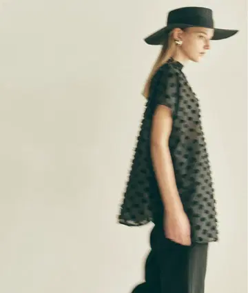 HIAND Fluffy dot shirt 블랙 [미사용에 가까움]