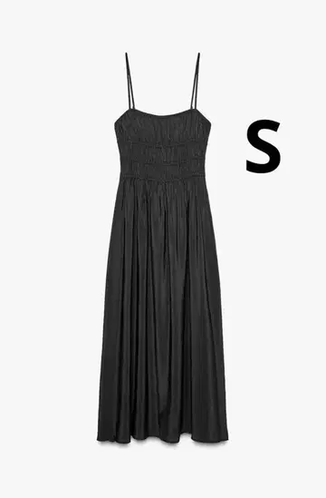 ZARA 자라 스트레치 디테일 플루이드 미디 원피스