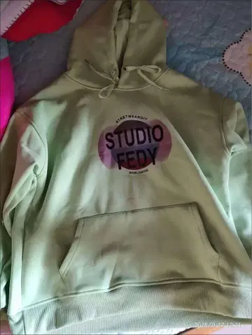 STUDIO FEDY 후드 부착 후드티 라이트 그린