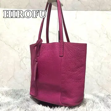 미사용급 HIROFU 토트백 핸드백 숄더 가죽 핑크
