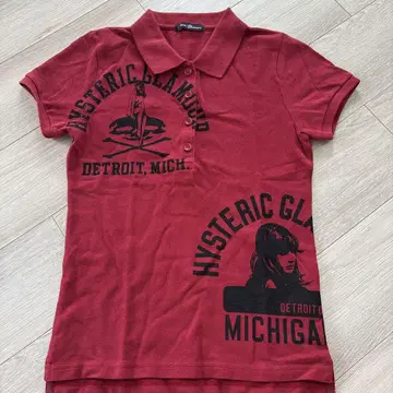 HYSTERIC GLAMOUR 빨간색 피케 셔츠 반팔 새상품