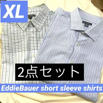 EddieBauer 체크 무늬 스트라이프 반팔 셔츠 2세트