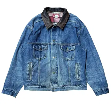 옷깃 가죽 Marlboro 말보로 컨트리 데님 자켓