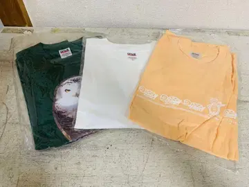 k0801-06 미사용 티셔츠 L 사이즈 화이트 그린 오렌지 일괄 3점