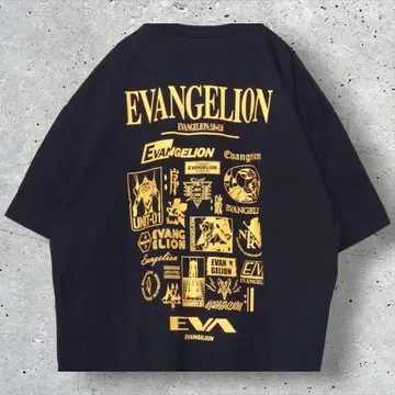 GU x 에반게리온 티셔츠 블랙 XL 사이즈 T130