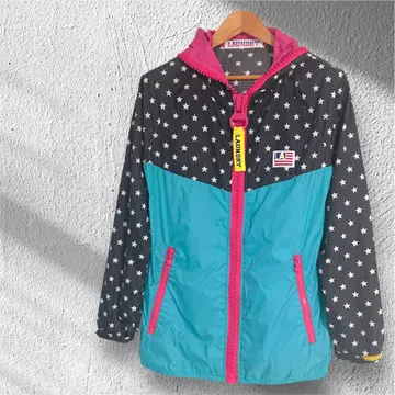 LAUNDRY 별 패턴 x 컬러 블록 나일론 재킷 L 마운틴 파카