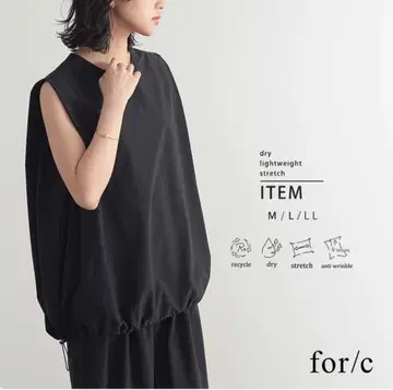 for/c 슬리브리스 상의 M 블랙