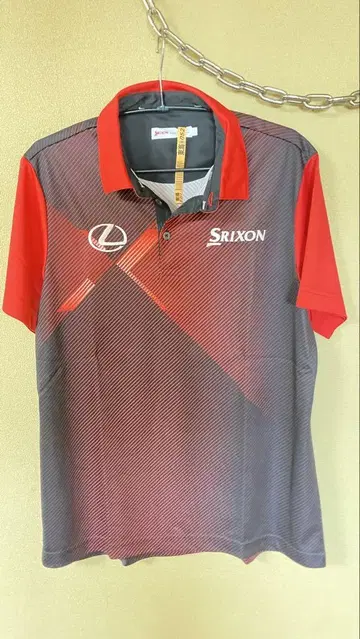 Srixon 스포츠 피케 셔츠 빨간색/블랙 클리닝 완료 렉서스