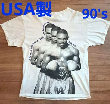90년대 USA 제작 홀리필드 3단 티셔츠 L 복싱