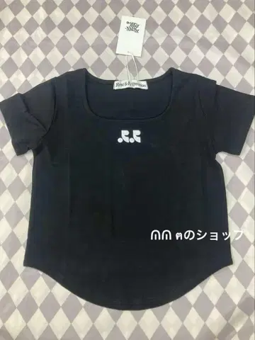 rest&recreation 한국 반팔 티셔츠 스퀘어넥 블랙
