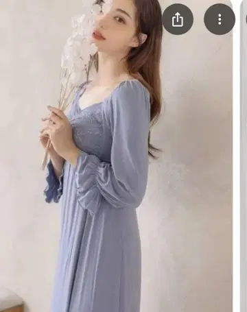 투해치 나이트 브라 원피스 긴팔 맥시 길이