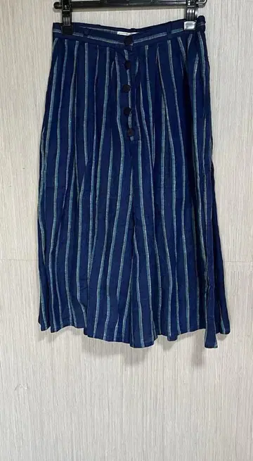 JASPER CONRAN 네이비 그린 스트라이프 큐롯 롱 스커트