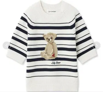 [ Lily Brown ] Lily Bear 하프 슬리브 니트탑