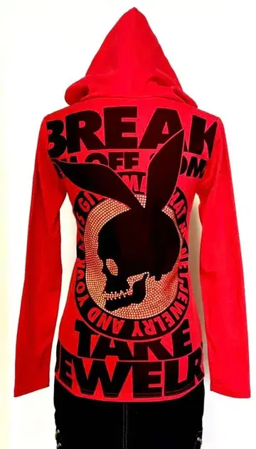 새상품 스컬 토끼 후드티 00s/y2k/헤이세이 갸루/그런지/락