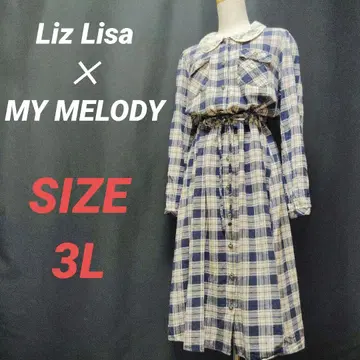 LIZ LISA MY MELODY 콜라보 체크 셔츠 원피스 플란넬 셔츠