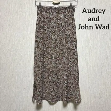 Audrey and John Wad 꽃무늬 플레어 롱 스커트 M 사이즈