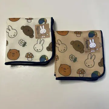 새상품 미피 보리스 거즈 타월 손수건 핸드 타월 2매 기프트