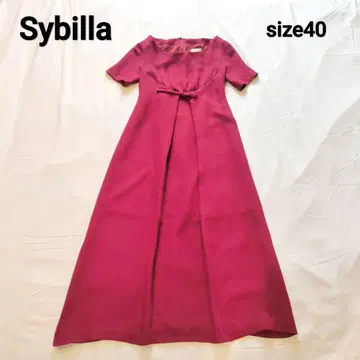 Sybilla 시빌라 롱 원피스 리본 레드 반팔