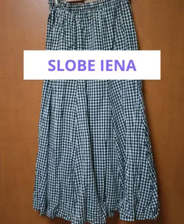 SLOBE IENA 깅엄 체크 플레어 스커트