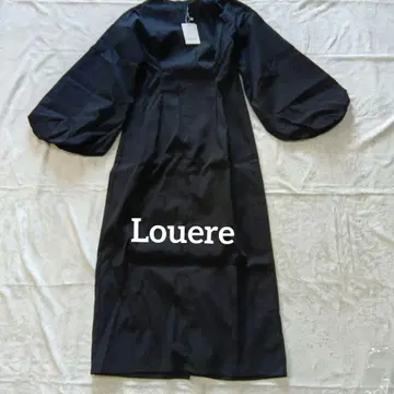 새상품 Louere 루에레 허리 턱 볼륨 슬리브 원피스 L 블랙