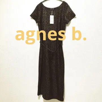 agnes b. 에네스베 라메 도트 타이트 원피스 루마니아산