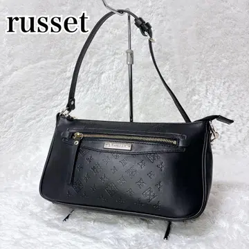 russet 러셋 숄더백 모노그램 가죽 파우치 블랙