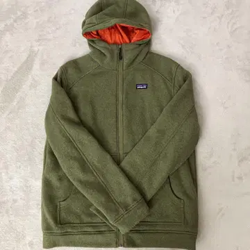 Patagonia 플리스 자켓 후드 부착, M 사이즈, 올리브 그린