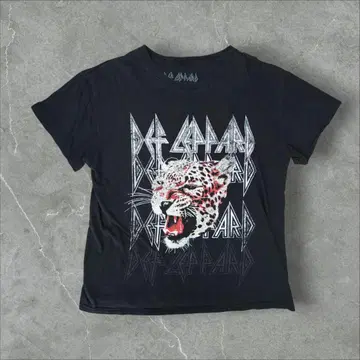 DEF LEPPARD 레오파드 프린트 페이드 T셔츠 밴드T 밴T